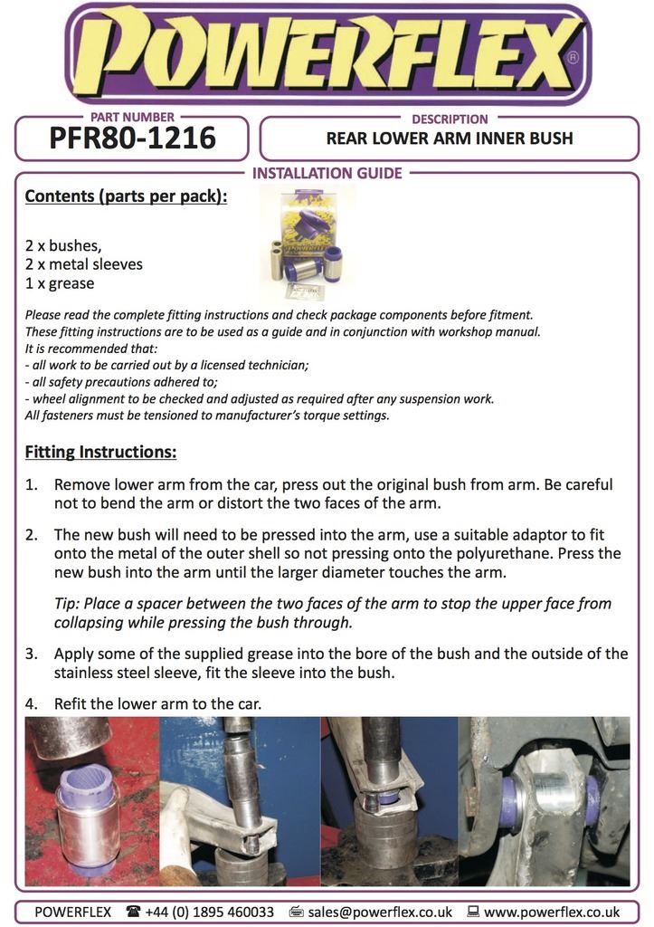 For Cadillac BLS 2005-2010 PowerFlex Rear Lower Arm Inner Bush
