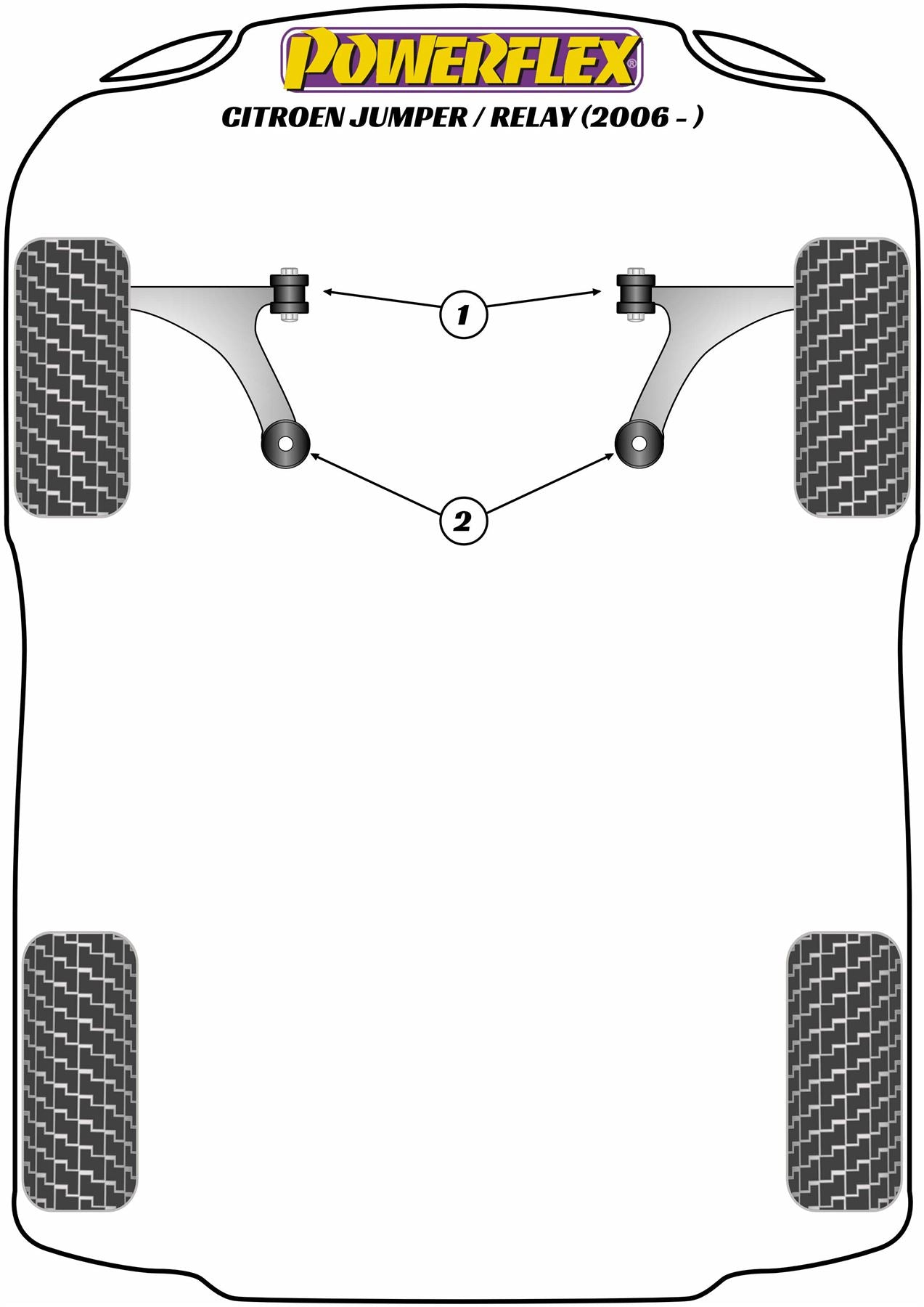 Citroen Relay (2006 - ON) PowerFlex Front Wishbone Front Bush
