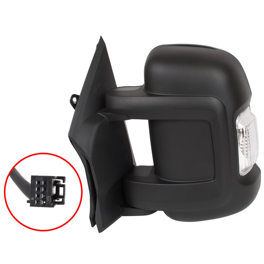 Peugeot Boxer Van 2006-2017 Manual Short Arm Black Wing Door Mirror Passenger Side