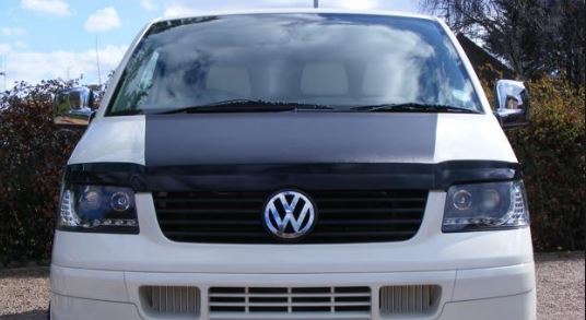 VW TRANSPORTER T5 INC CARAVELLE 2003-2010 BLACK DRL DEVIL EYE HEADLIGHTS PAIR
