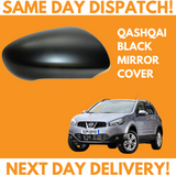 Nissan Qashqai 2007-2014 Textured Black Door Wing Mirror Cover Drivers Side