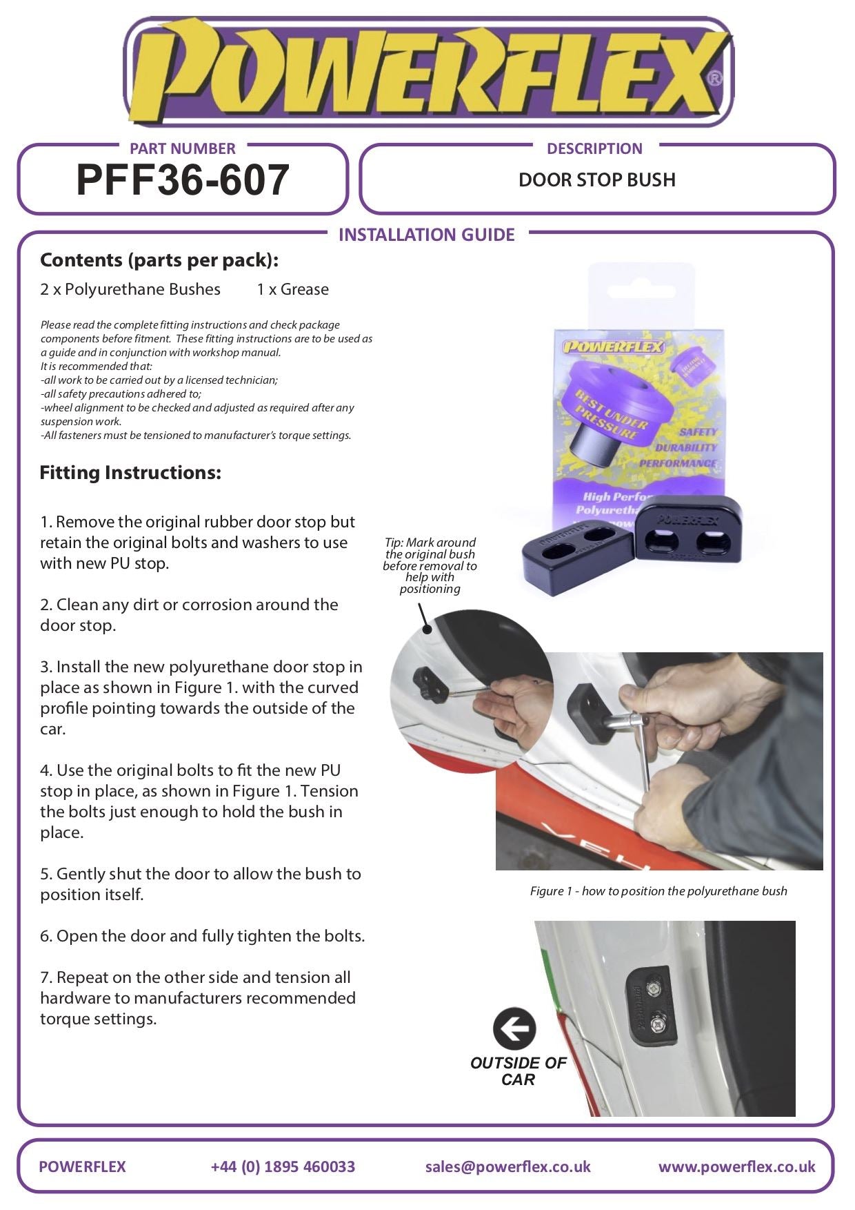 For Mazda Mk1 NA (1989-1998) PowerFlex Door Stop Bush