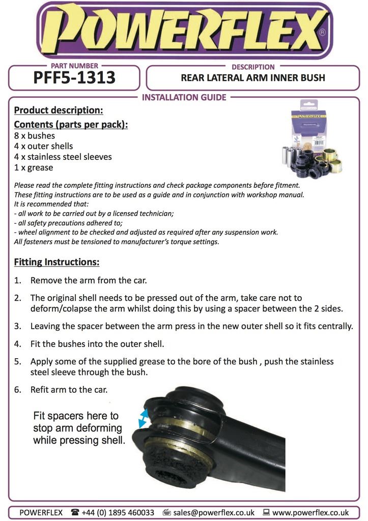 For Mini Generation 3 F56 2014 on PowerFlex Rear Lateral Arm Inner Bush