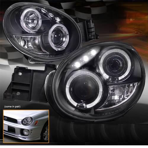 SUBARU IMPREZA  10/2000-2/2003 BLACK ANGEL EYES HEADLIGHTS PAIR