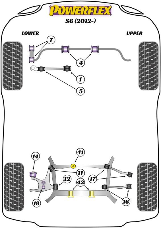 For Audi S6 2012- PowerFlex Rear Diff Rear Bush Insert