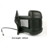 Fiat Ducato 2006-2023 Medium Arm Electric Black Wing Door Mirror Left Side