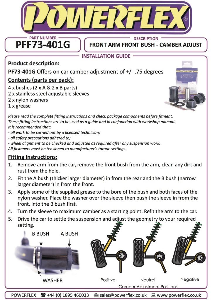 For Suzuki Swift-Sport 2010 on PowerFlex Front Arm Front Bush