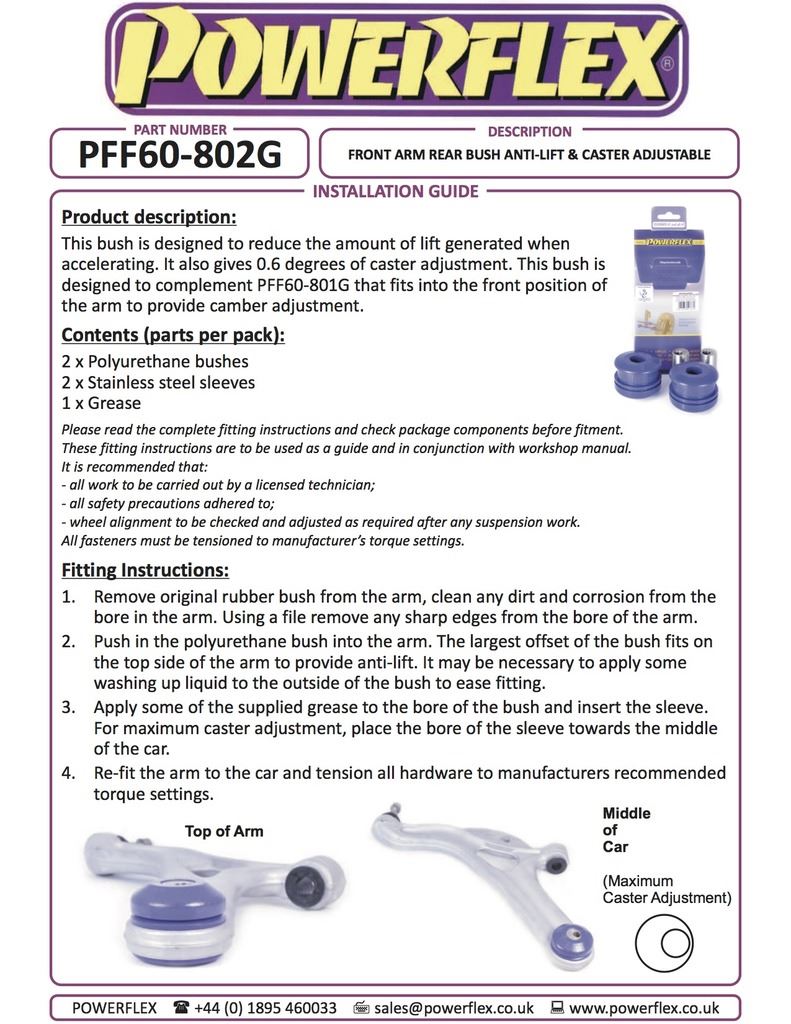 For Renault Clio III Sport 2005-2012 PowerFlex Black Series Front Arm Rear Bush