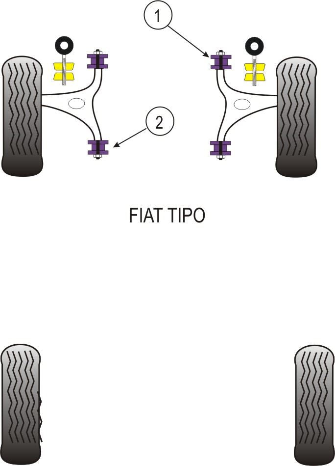 For Fiat Tipo 1988-1995 PowerFlex Front Lower Wishbone Rear Bush