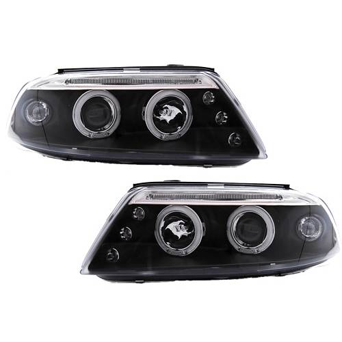 VOLKSWAGEN PASSAT  2000-2005 BLACK ANGEL EYES HEADLIGHTS PAIR