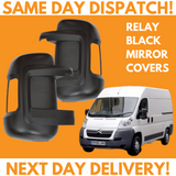 Citroen Relay 2006-2020 Short Arm Wing Mirror Covers Black Left & Right Side Pair