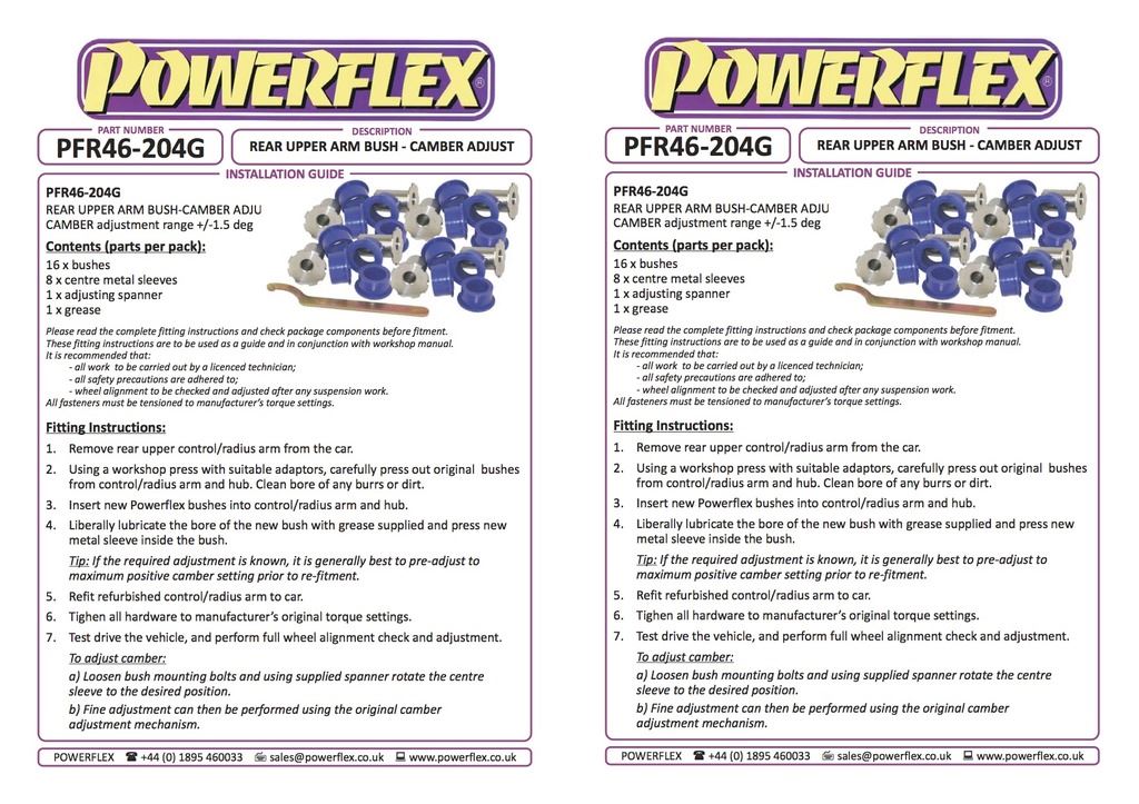 For Nissan 200SX-S13, S14, S14A & S15 PowerFlex Black Series Rear Upper Arm Bush