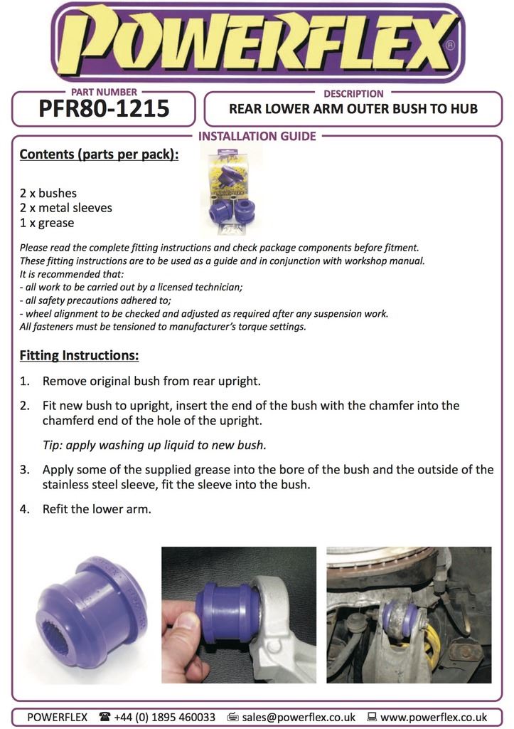 For Vauxhall Signum 2003-2008 PowerFlex Rear Lower Arm Outer Bush