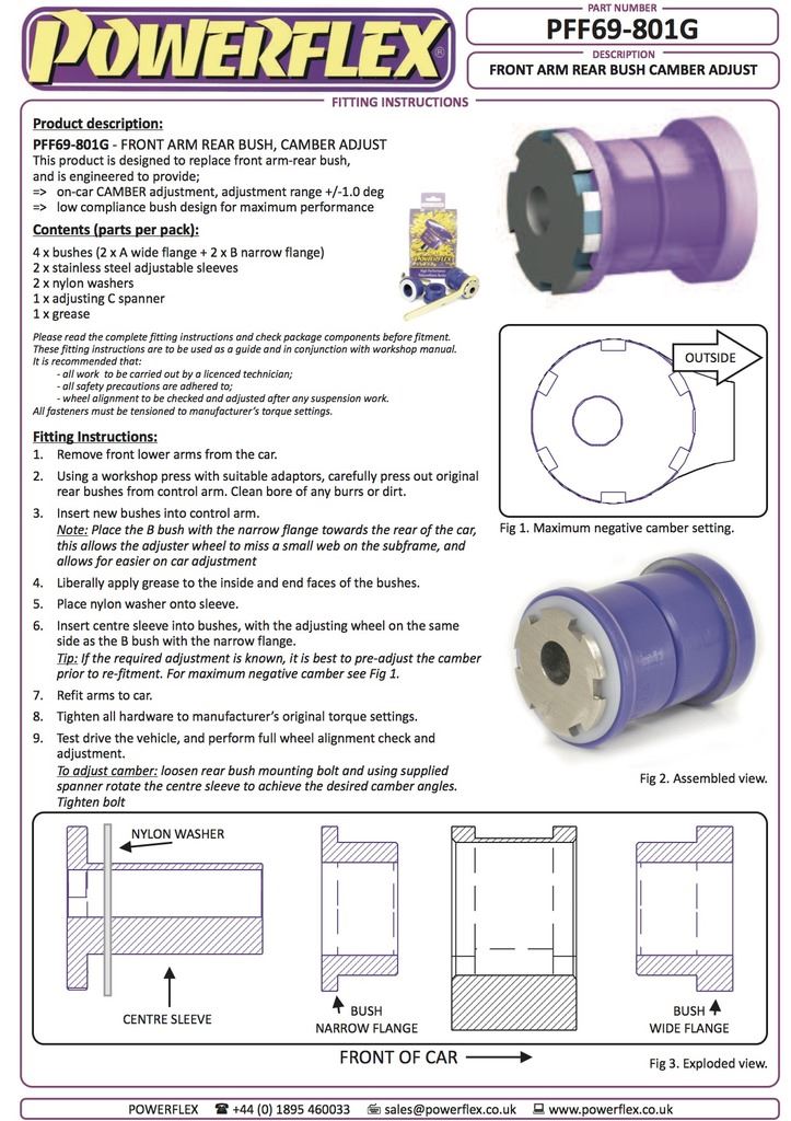 For Subaru BRZ PowerFlex Front Arm Rear Bush