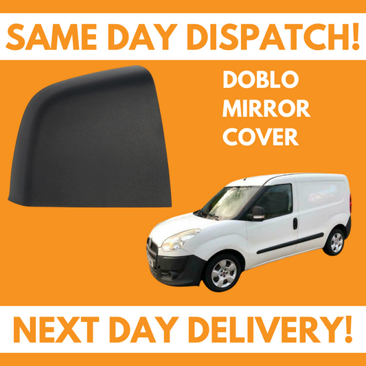Fiat Doblo 2010-2020 Door Wing Mirror Cover Cap Black Right Side