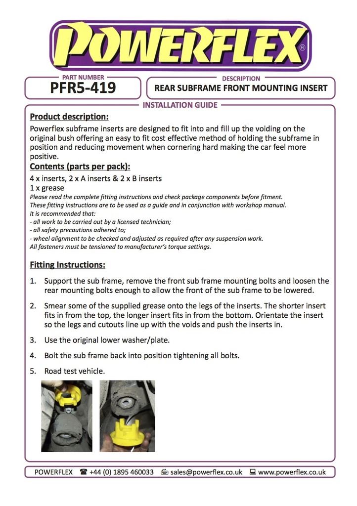 For BMW 1 Series 2004-2013 PowerFlex Rear Subframe Front Mount Insert
