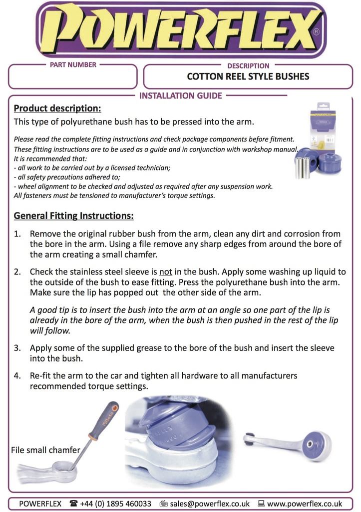 For Peugeot 307 2001-2011 PowerFlex Black Series Front Arm Rear Bush