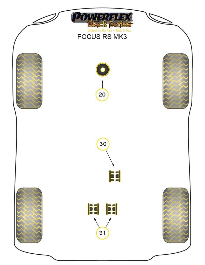 For Ford Focus MK3 RS 2011 on PowerFlex Black Lower Engine Mount Small Bush