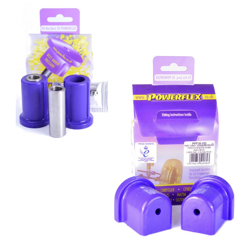 For Fiat Uno inc Turbo (1983-1995) PowerFlex Front Wishbone Bush Set