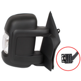 Peugeot Boxer Van 2006-2017 Manual Short Arm Black Wing Door Mirror Drivers Side