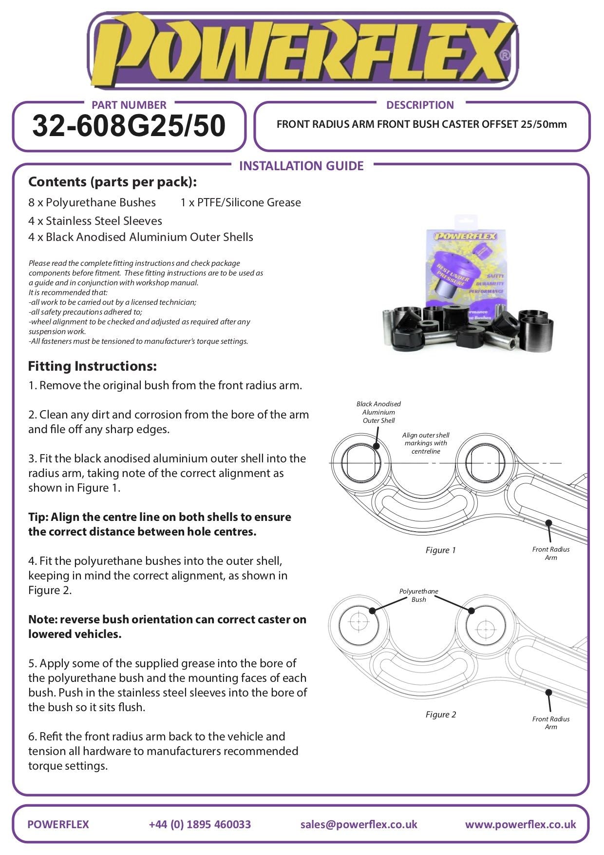 Land Rover Discovery 2 (1999-2004) PowerFlex Front Arm Front Bush - 25mm Lift