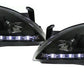 VAUXHALL CORSA C MK2  10/2000-2006 BLACK DRL HEADLIGHTS PAIR
