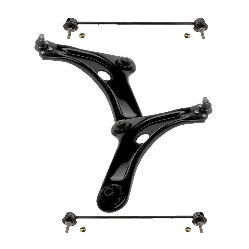 For Peugeot 1007 2005-2009 Front Lower Wishbones Arms and Drop Links Pair