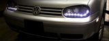 VOLKSWAGEN GOLF MK4  1998-2004 BLACK DRL HEADLIGHTS PAIR