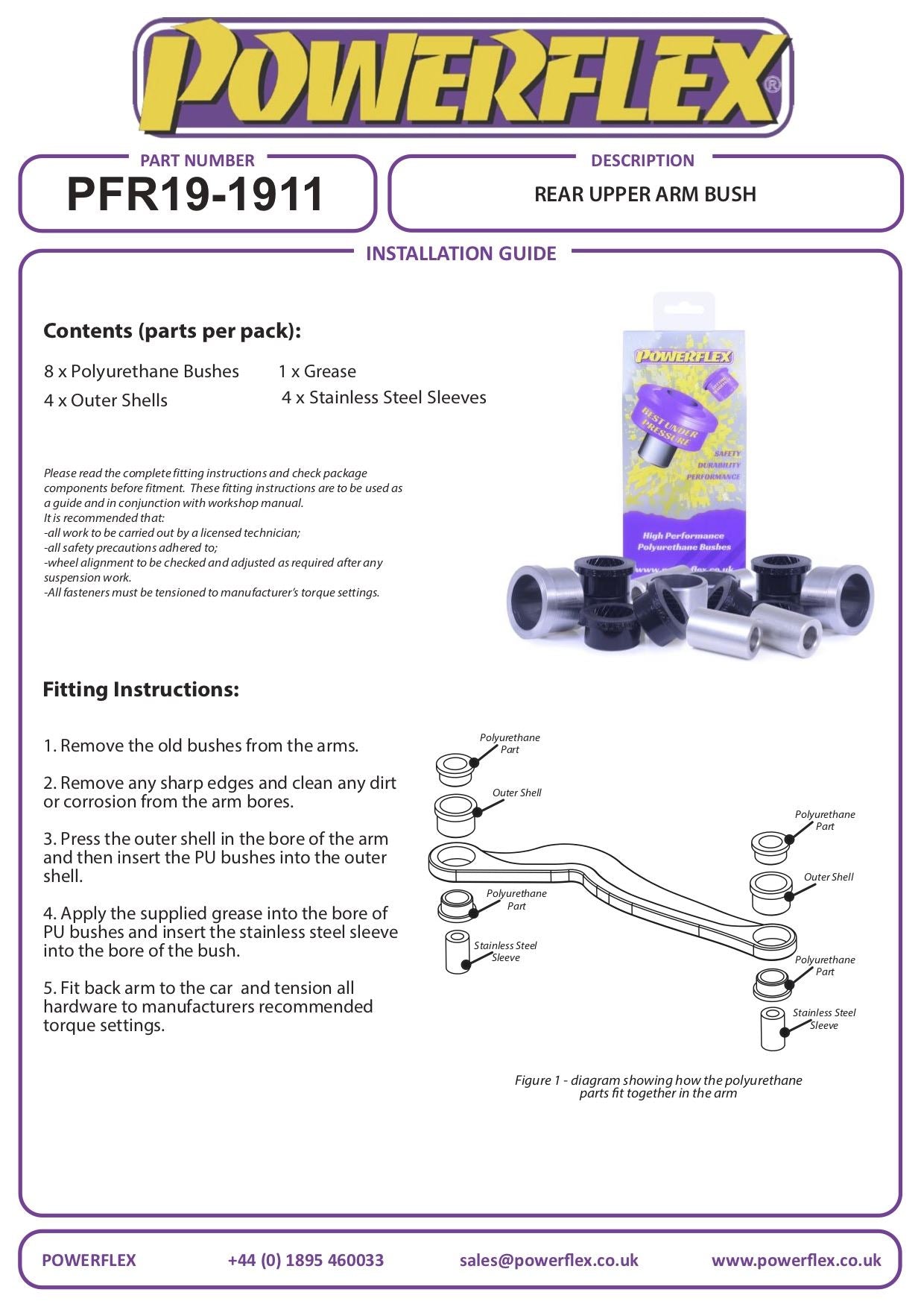 For Ford S-Max (2006-2010) PowerFlex Rear Upper Arm Bush