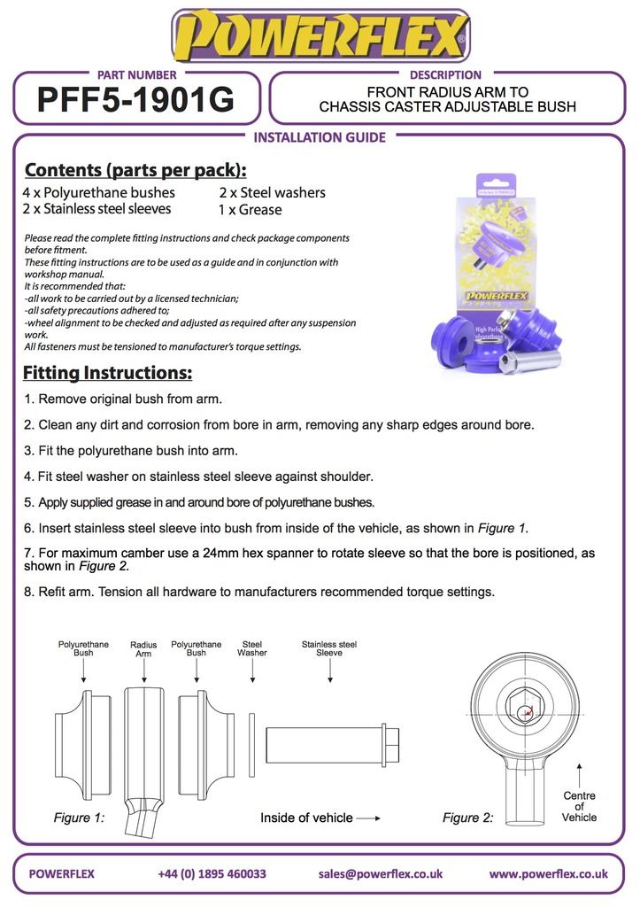 For BMW 3 Series PowerFlex Front Radius Arm To Chassis Bush