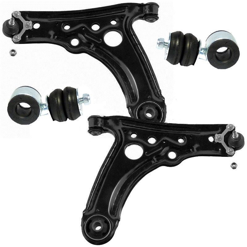 For Vw Lupo 1999-2005 Front Lower Wishbones Arms and Drop Links Pair