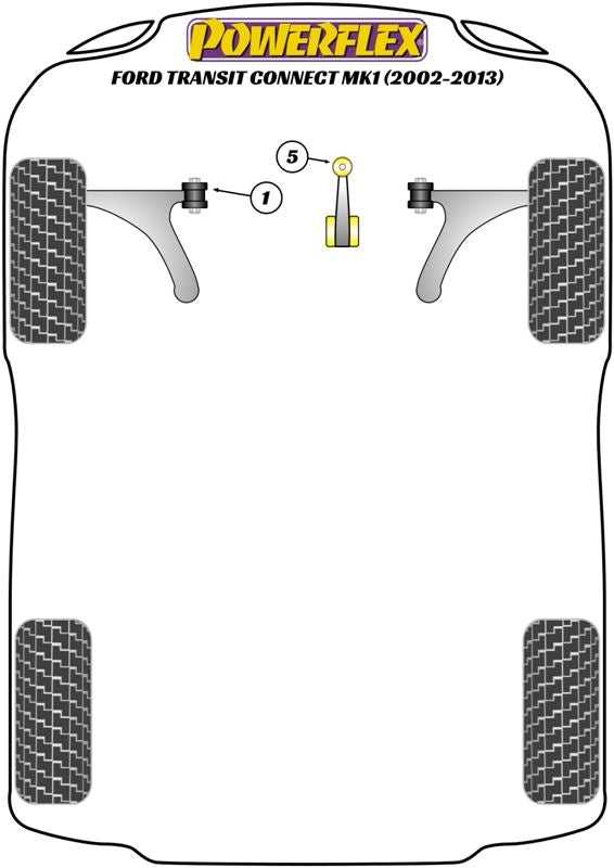 Ford Transit Connect Mk1 (2002-2013) PowerFlex Front Wishbone Rear Bush