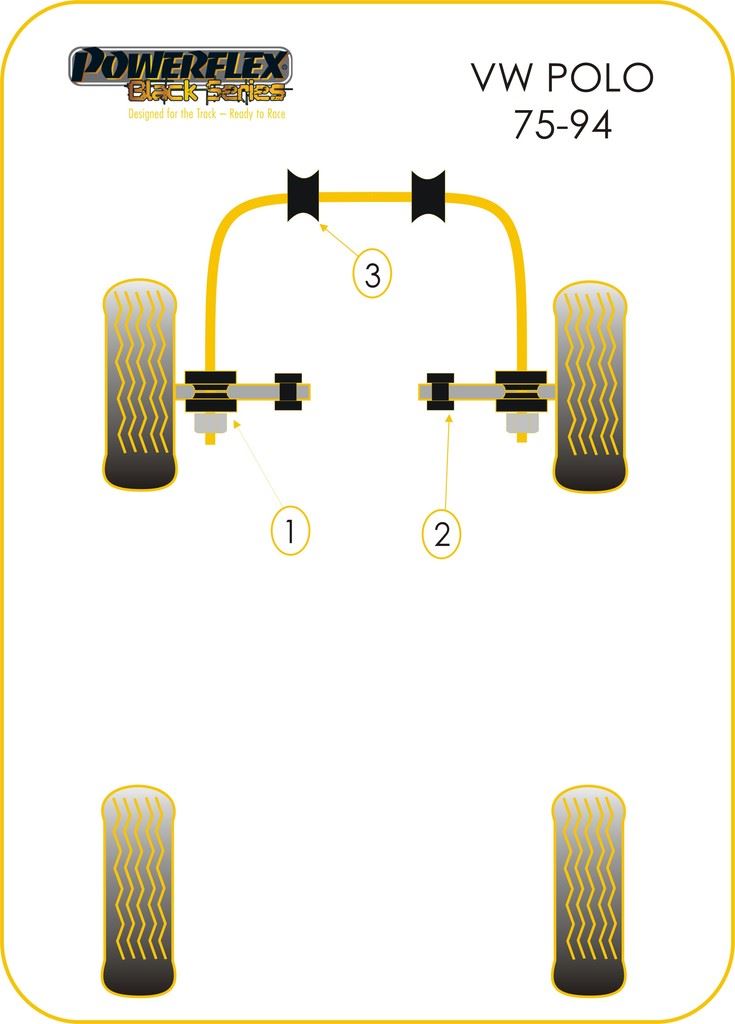 For VW Polo 1975-1994 PowerFlex Black Series Front Anti Roll Bar Mount