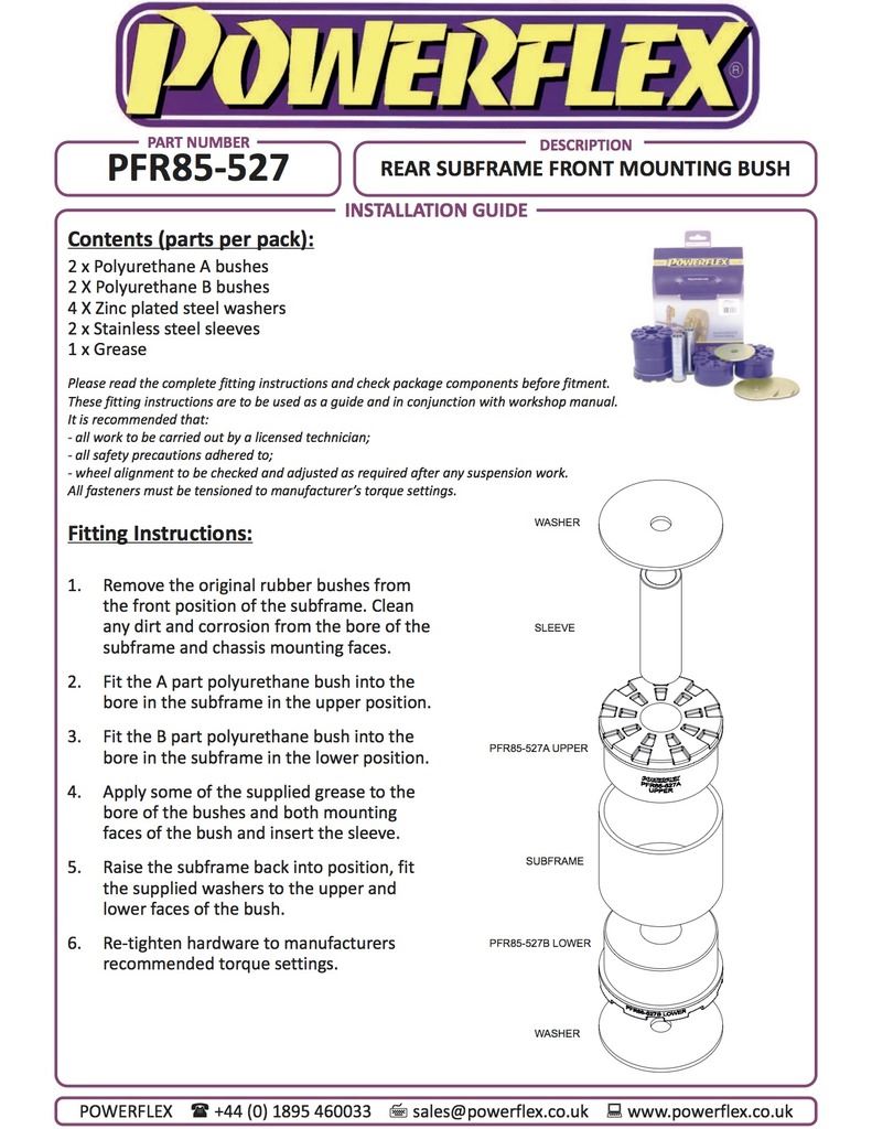 For Seat Altea 5P 2004- PowerFlex Rear Subframe Front Mounting Bush