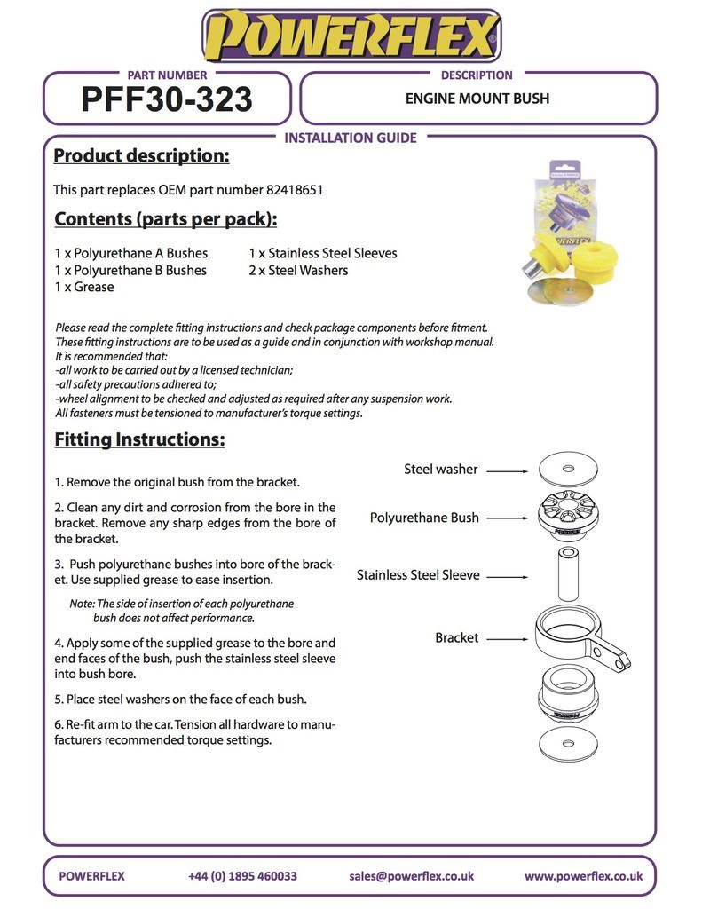 For Lancia Integrale 16v 1989-1994 PowerFlex Engine Mount Bush