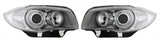 BMW 1 SERIES E87 5 DOOR HATCH 2004-3/2007 CHROME ANGEL EYES HEADLIGHTS PAIR