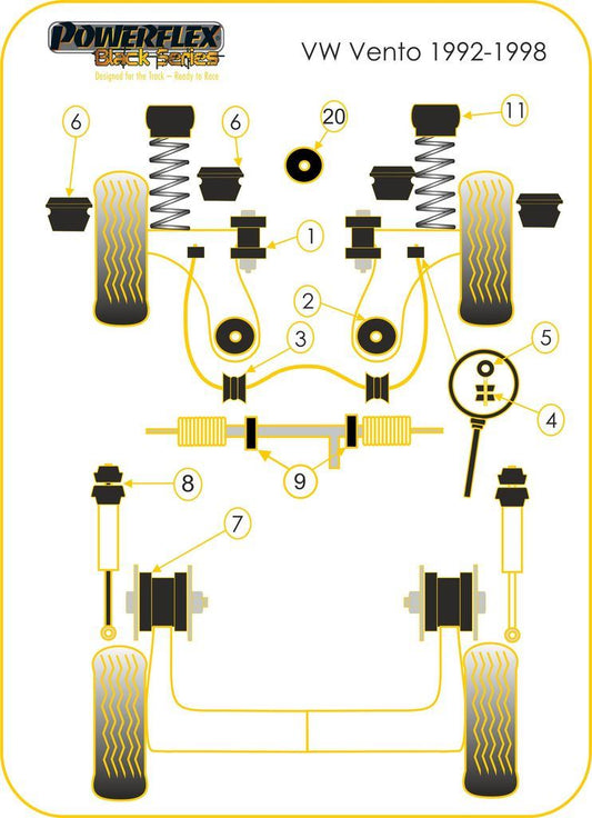 For VW Vento 1992-1998 PowerFlex Bump Stop Rear