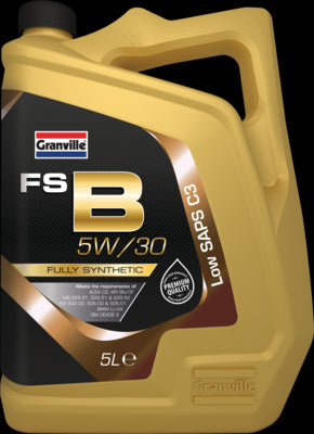 Car Engine Oil Granville FS-B SAE 5W30 C3 Fully Synthetic Low Saps 5L 5 Litre