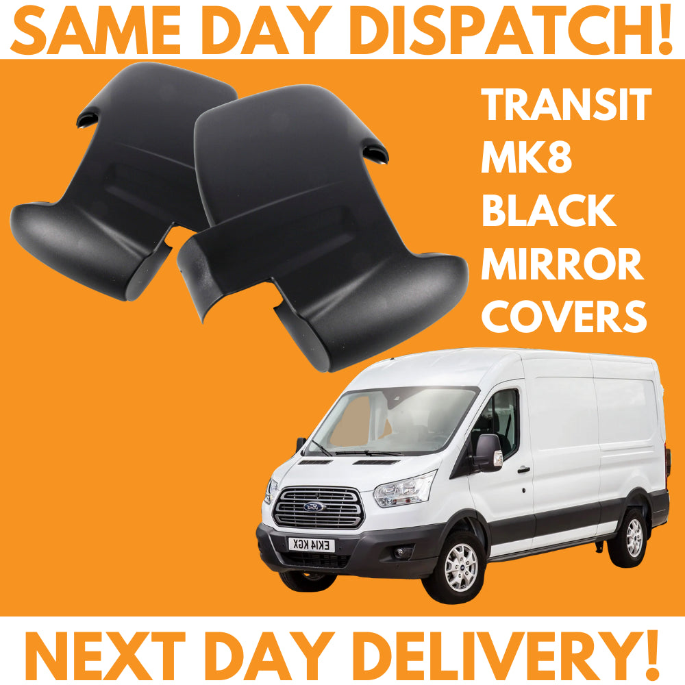 Ford Transit MK8 Van 2014-2020 Wing Mirror Covers Black Left & Right Side