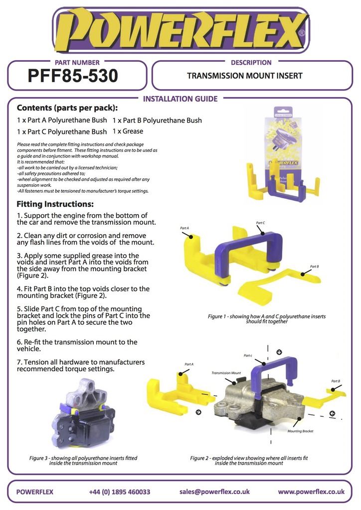 For Seat Altea 5P (2004-) PowerFlex Transmission Mount Insert