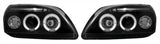 FORD FIESTA MK5  1999-2002 BLACK ANGEL EYES HEADLIGHTS PAIR