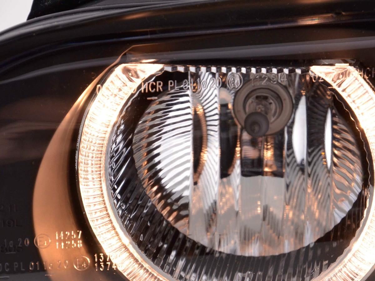 BMW 5 SERIES E39 SALOON & ESTATE 1996-2000 BLACK ANGEL EYES HEADLIGHTS PAIR