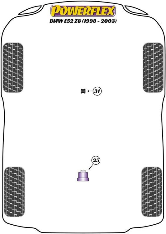BMW E52 Z8 (1998-2003) PowerFlex Shift Arm Front Bush Oval