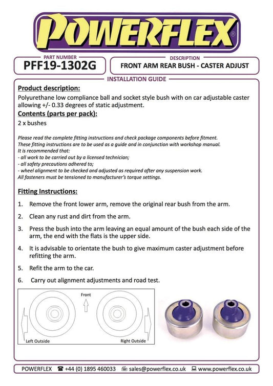 For Ford Mondeo 2000-2007 PowerFlex Black Series Front Lower Arm Rear Bush