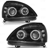 RENAULT CLIO MK2 CAMPUS 2005-2008 BLACK ANGEL EYES HEADLIGHTS PAIR