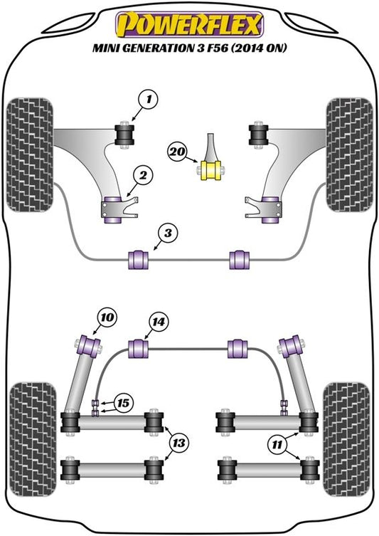 Mini F56 Gen 3 (2014 on) PowerFlex Jack Pad Adaptor