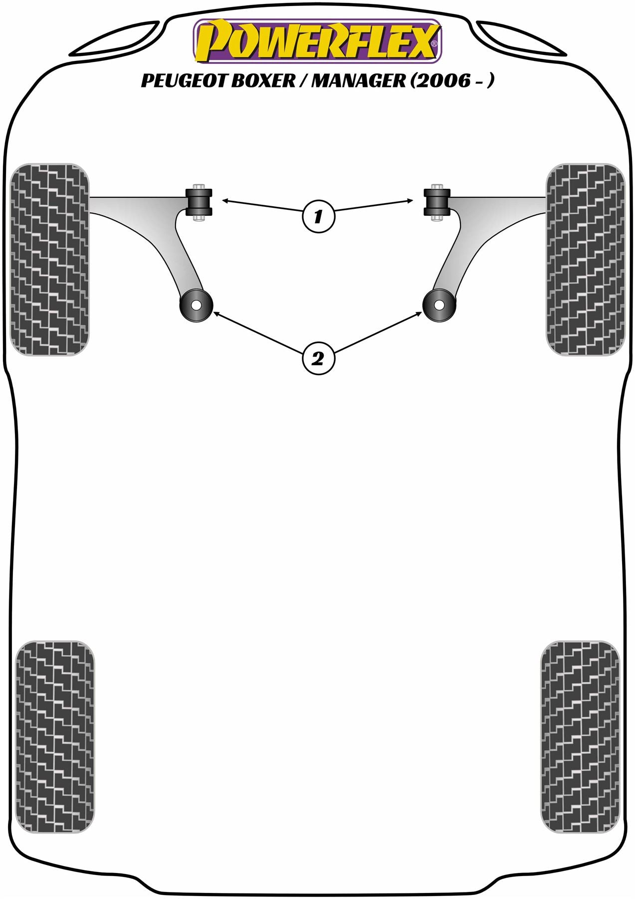Peugeot Boxer (2006 - ON) PowerFlex Front Wishbone Front Bush