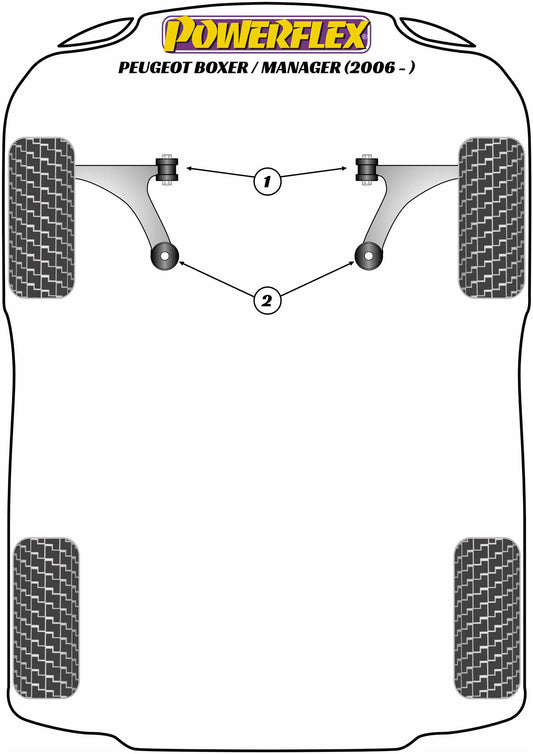 Peugeot Boxer (2006 - ON) PowerFlex Front Wishbone Front Bush