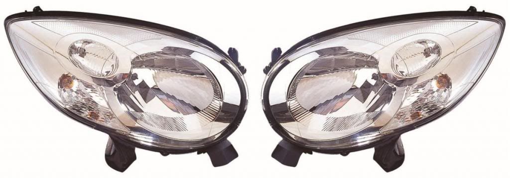 Citroen C1 2005-> Headlights Headlamps 1 Pair O/S & N/S
