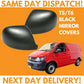 VW Transporter T5/T6 2009-2020 Wing Mirror Covers Black Left & Right Side Pair